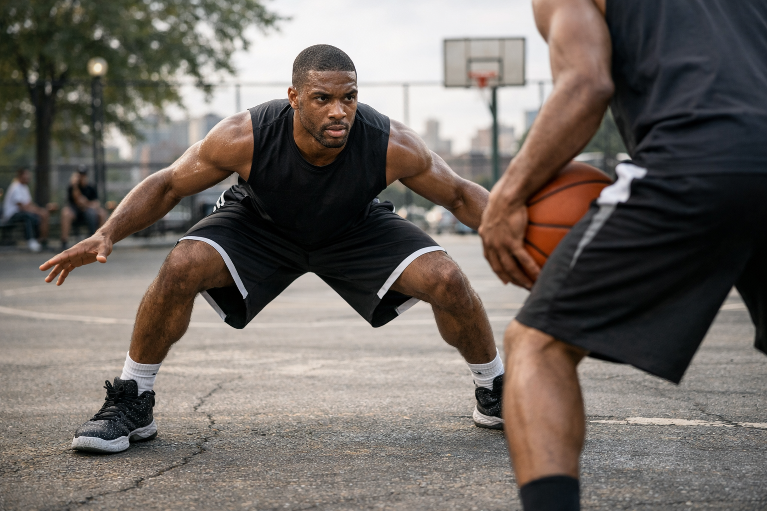 Savunma pozisyonunda bekleyen oyuncu